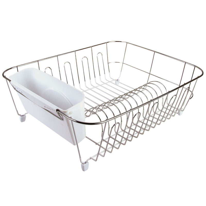D.Line Large Dish Drainer Chrome/PVC with Caddy