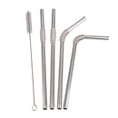 Stainless Steel 4pc Flexible Straws with Brush (Box of 10)