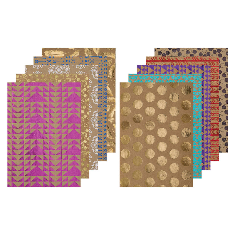 Printed Foil Kraft Paper A4 40pk