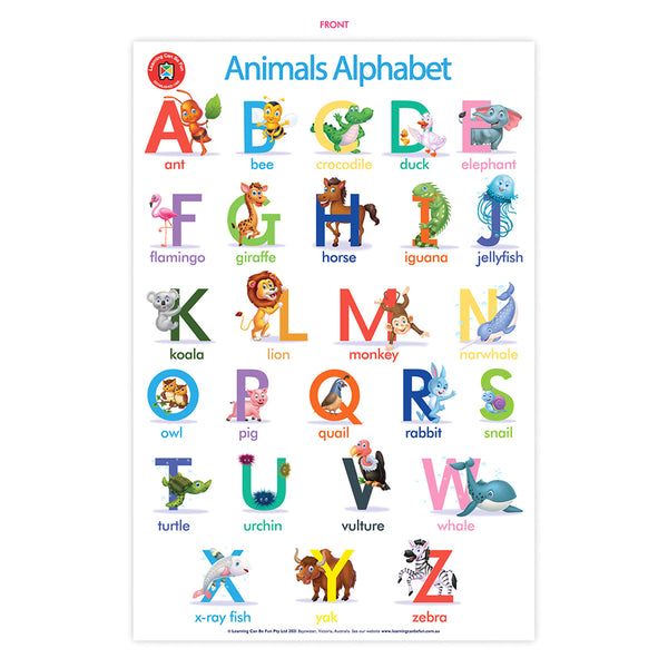 The Alphabet of Animals Learning Poster