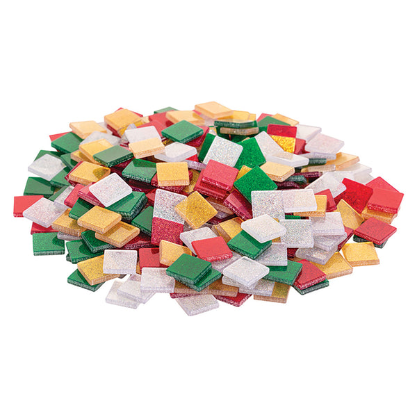 Deco Christmas Glitter Mosaic Tiles 150g