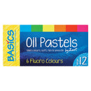 Basics Oil Pastels Fluoro Colours 12pk