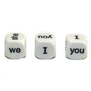 Chessex Pronoun English D6 Dice 16mm (White/Black )