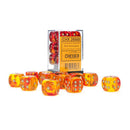 Chessex Gemini D6 Translucent Block 16mm 12pcs (Red-Yellow/Gold)