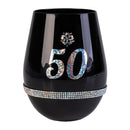 Black Luxe Birthday Stemless Wine Glass