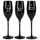 Black Luxe Birthday Champagne Flute