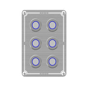 6-Way Stainless Illuminated Switch Panel (Blue)