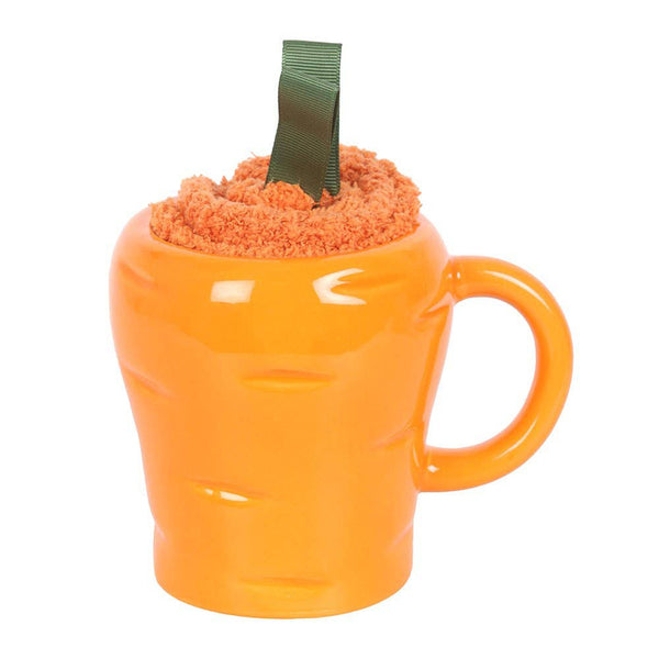 Carrot Shaped Ceramic Mug and Socks Set