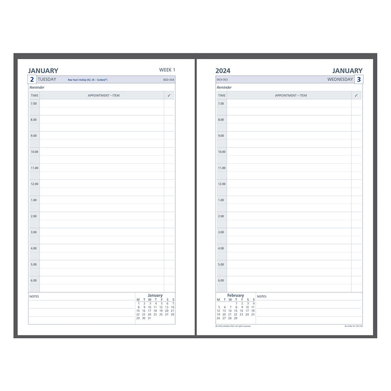 Collins Debden 7 Ring 2024 Kalender Dayplanner Refill