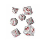 Q Workshop Classic RPG Dice Pearl & Red Set of 7