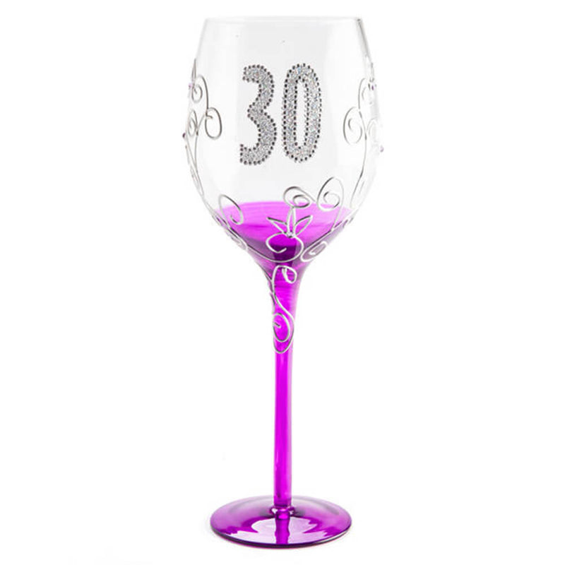 Verre à vin clair d'anniversaire