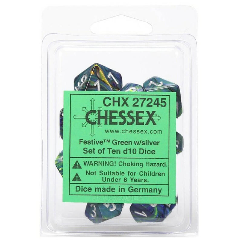 Chessex D10 Polyhedral 10-Die Festive Set