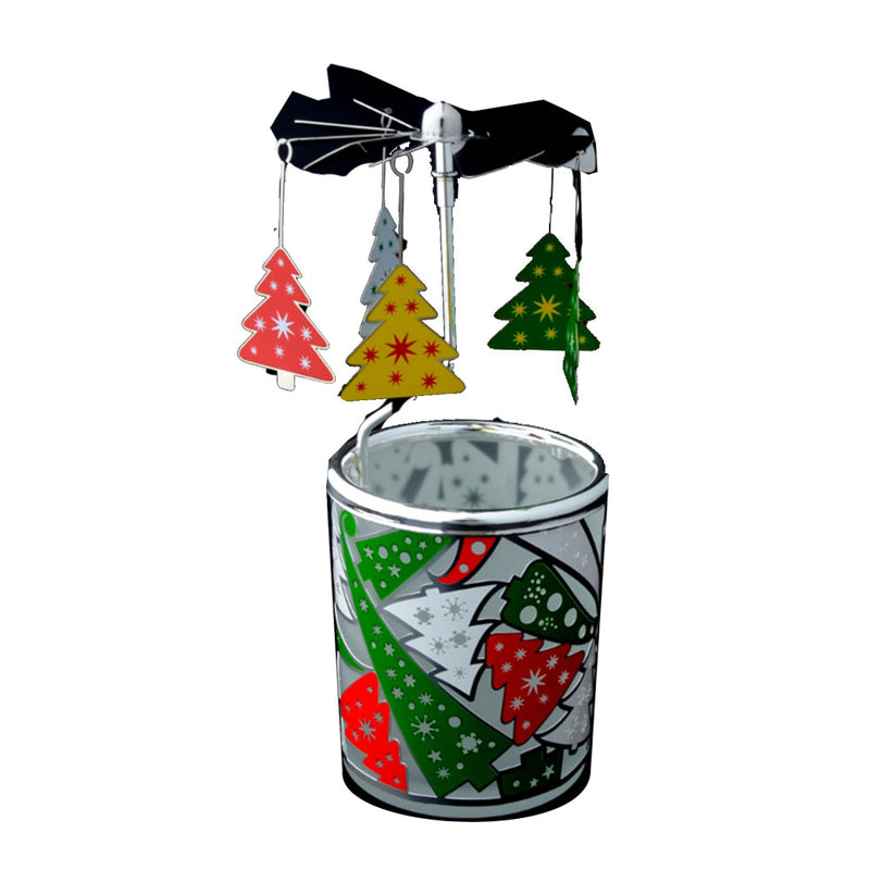  Bunter Kerzenhalter mit rotierenden Klingen