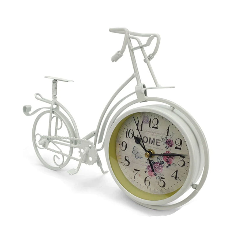 Horloge de table de vélo en métal artistique