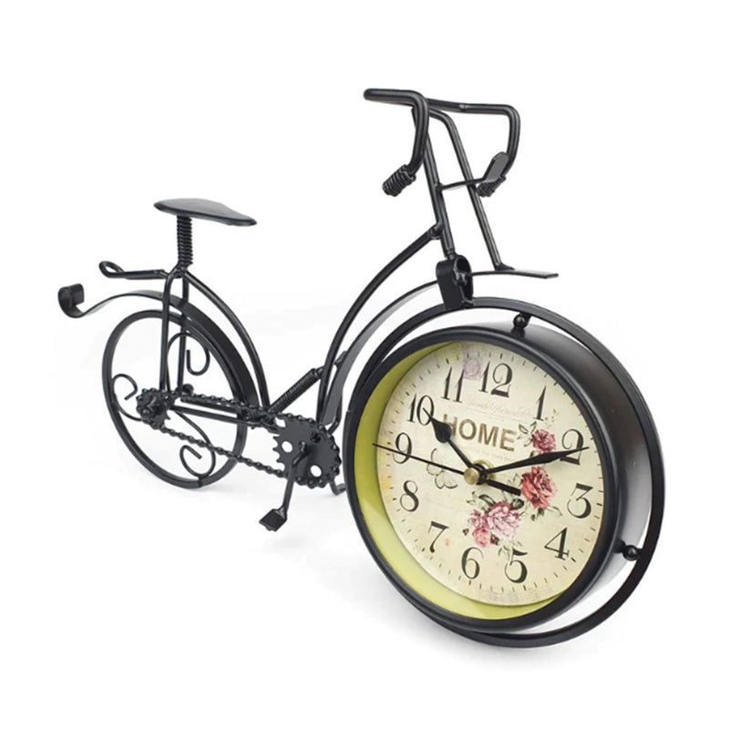 Horloge de table de vélo en métal artistique