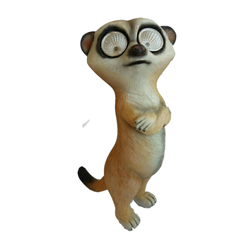 Décoration lumineuse de jardin à LED d'extérieur suricate à énergie solaire