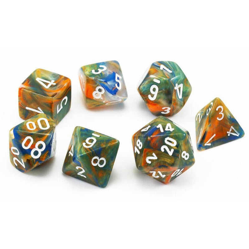 D7-Die Set Dice (7 dobbelstenen in weergave)
