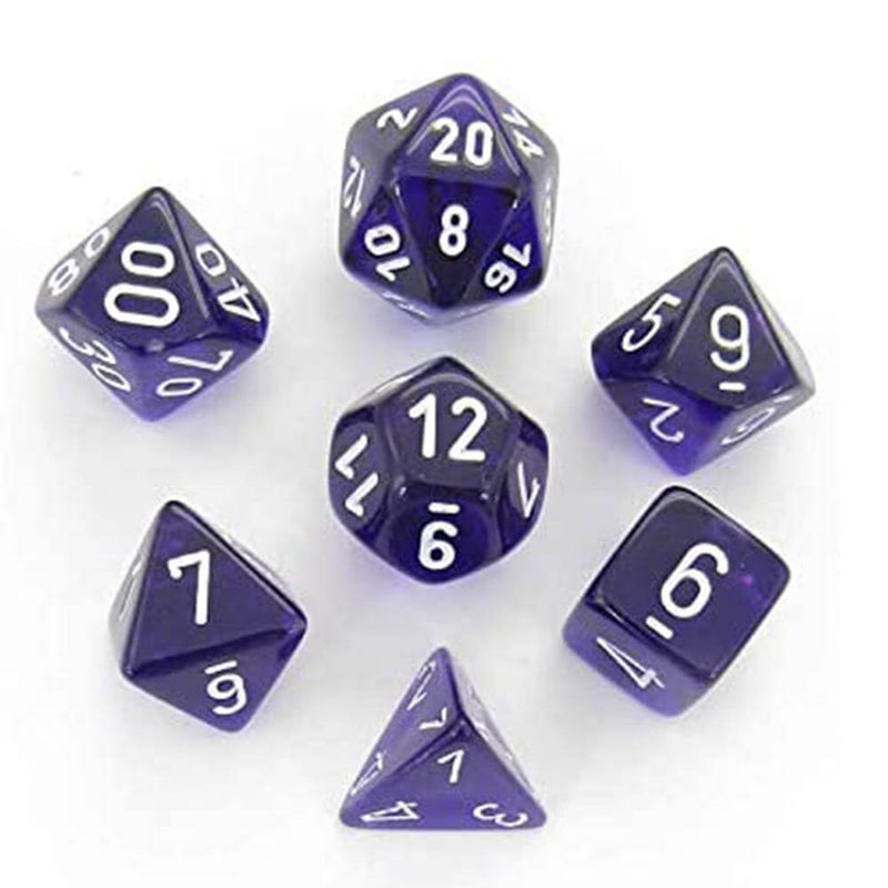 D7 Die Set Dice Poly Translucide (7 Dés)