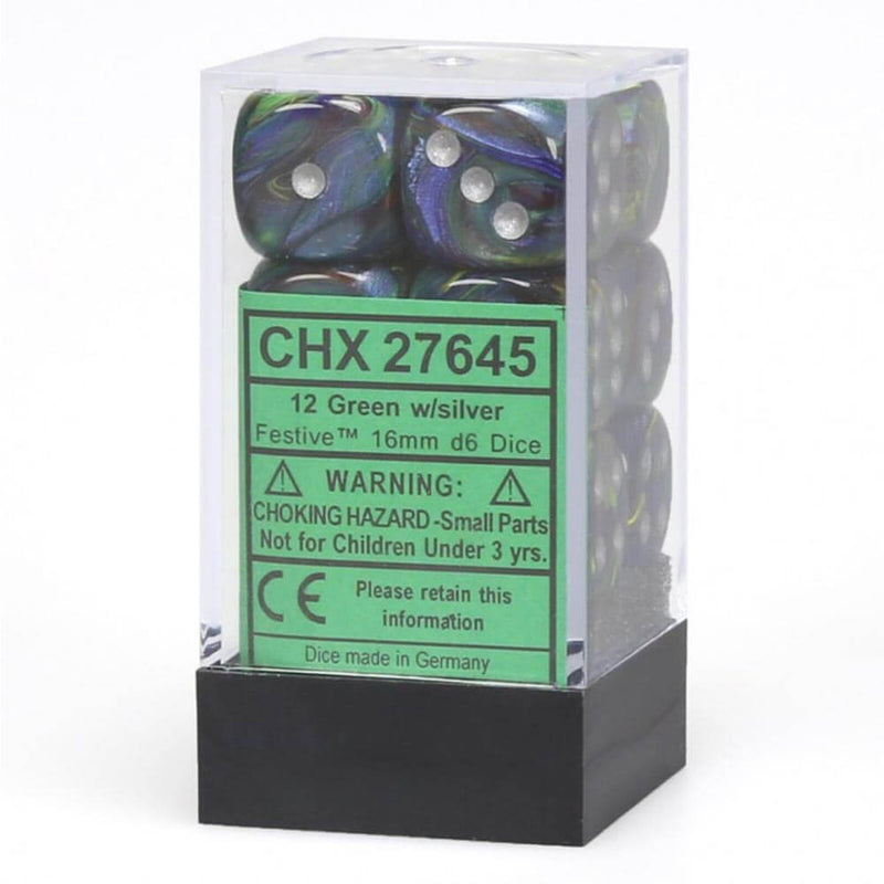 W6 Würfel Festlich 16mm (12 Würfel)