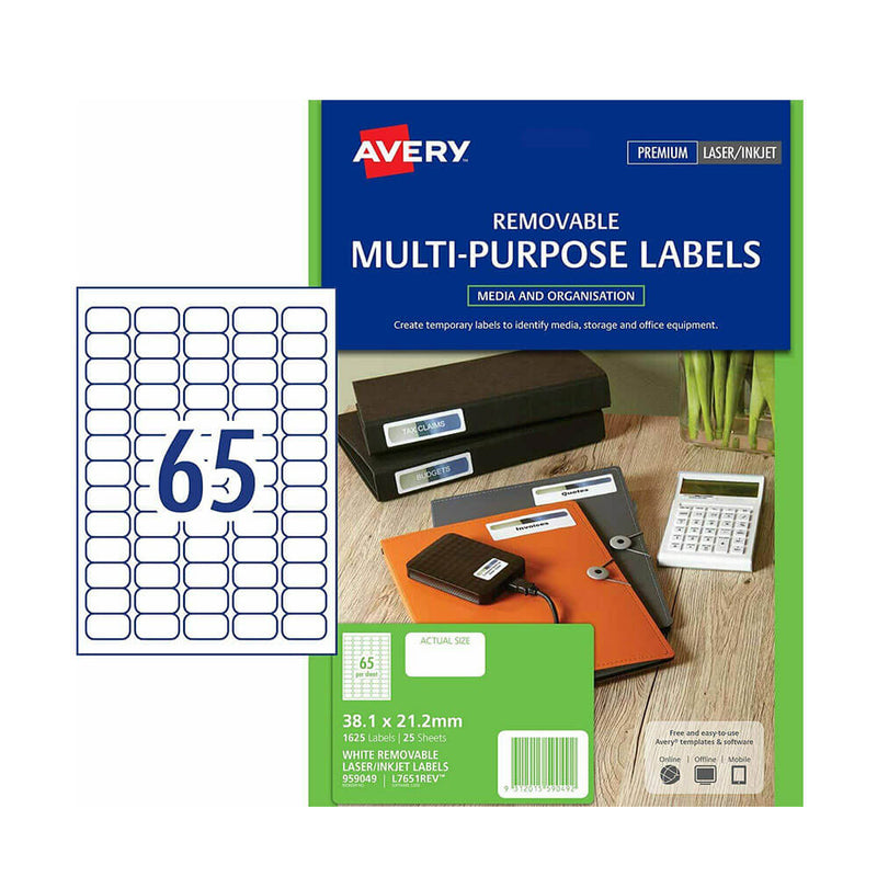 Avery Laser Adres Label 25pk (65/blad)