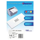 Unistat laser/inkjet/kopieerapparaat label 100 pk