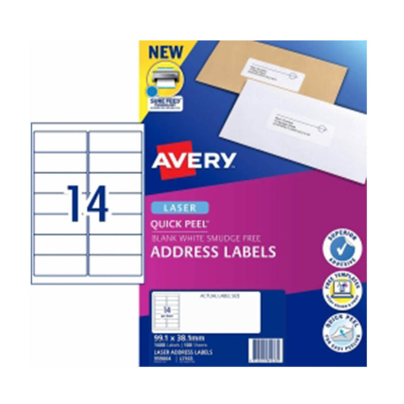 Avery Laser Adressetikett Weiß (100 Stück)
