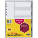Index et intercalaires numériques Marbig A4 (gris)