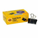 Marbig Fold Back Clips 12/Box (zwart)
